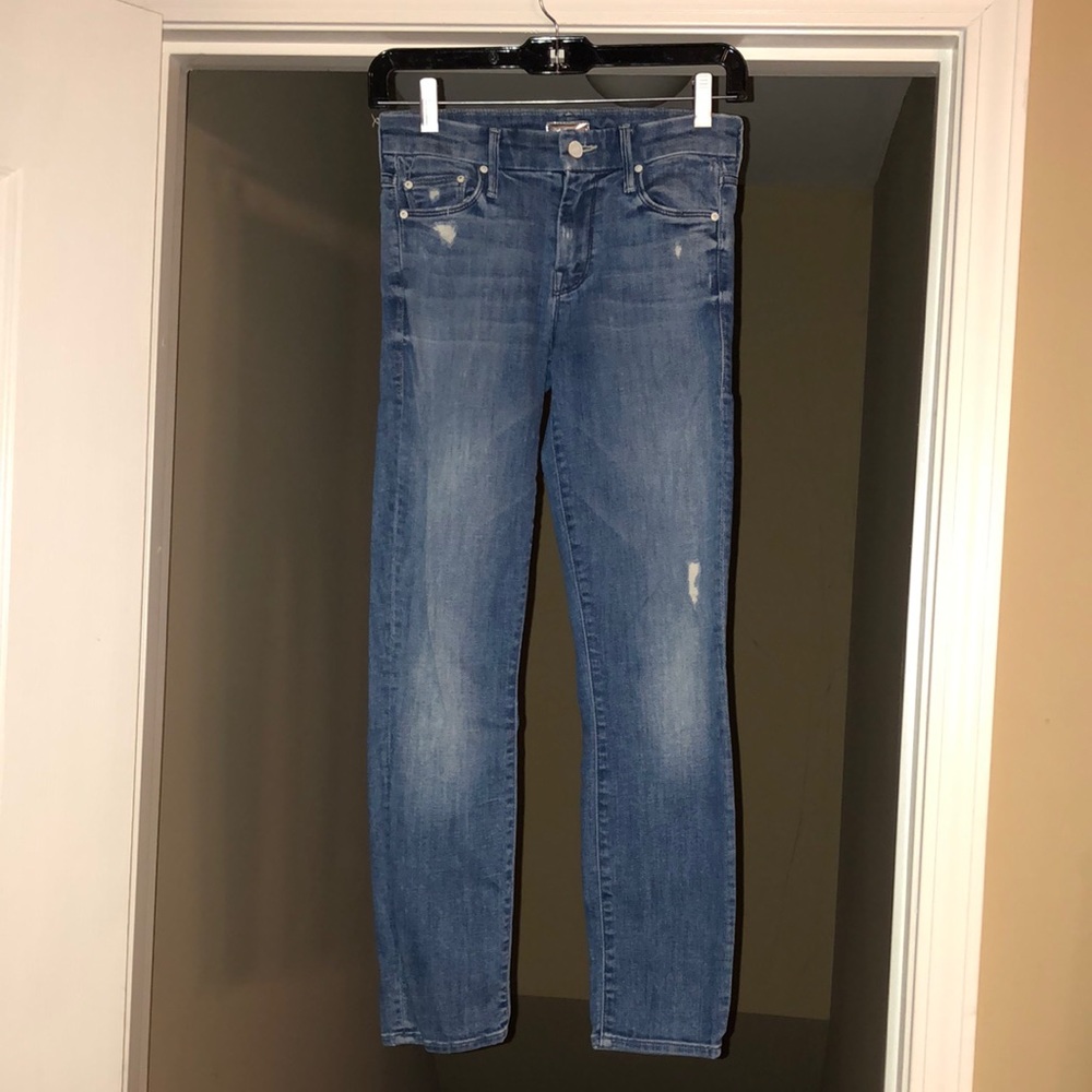 Mother Jeans: “The Looker Crop” in Graffiti Girl, Size 24.